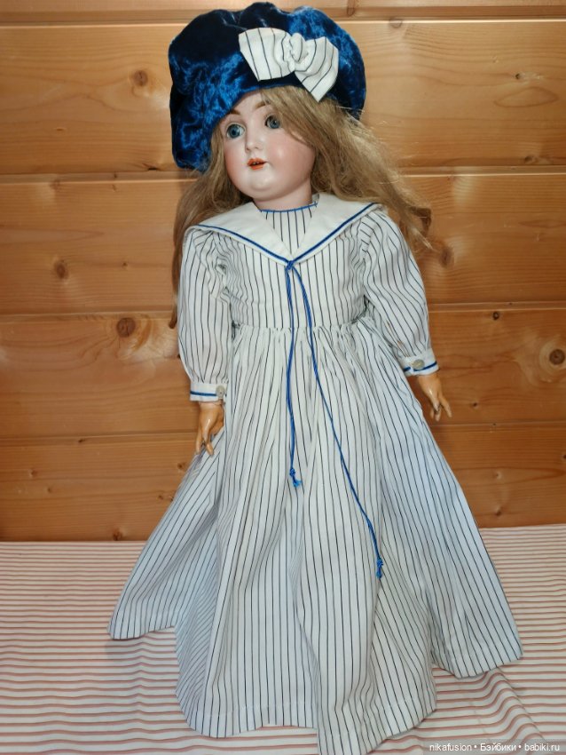 Костюм в морском стиле для винтажной или антикварной куклы, рост 60-65 см (фото 5)