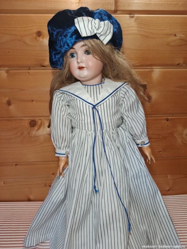 Костюм в морском стиле для винтажной или антикварной куклы, рост 60-65 см