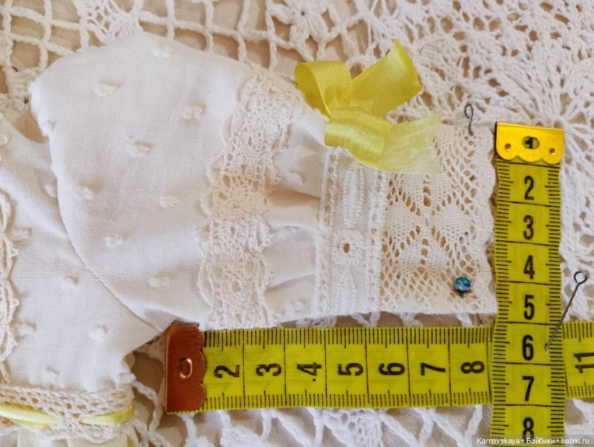 Батистовый крестильный комплект для винтажного или антикварного малыша ростом 38-42см