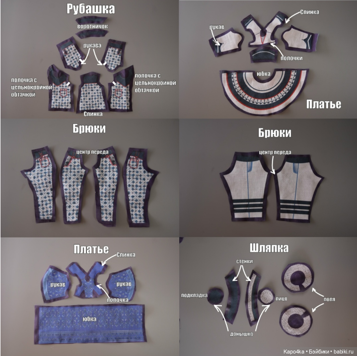 Выкройки одежды для кукол 1:24 (7 см) (фото 8)