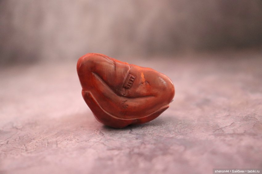 Нэцкэ "Чихающий" Самшит, резьба. Подписана автором (фото 6)