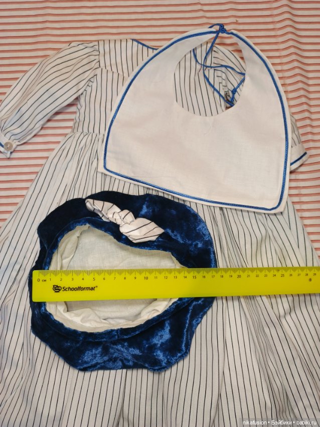 Костюм в морском стиле для винтажной или антикварной куклы, рост 60-65 см (фото 9)