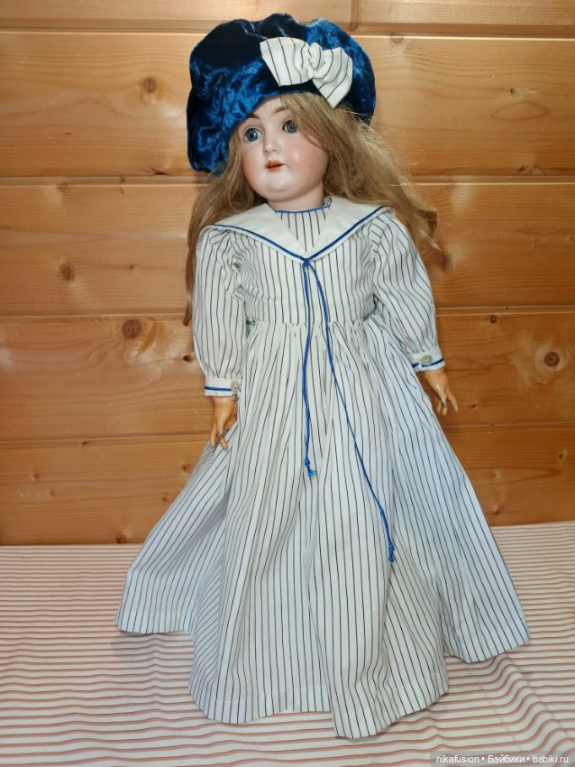 Костюм в морском стиле для винтажной или антикварной куклы, рост 60-65 см (фото 4)