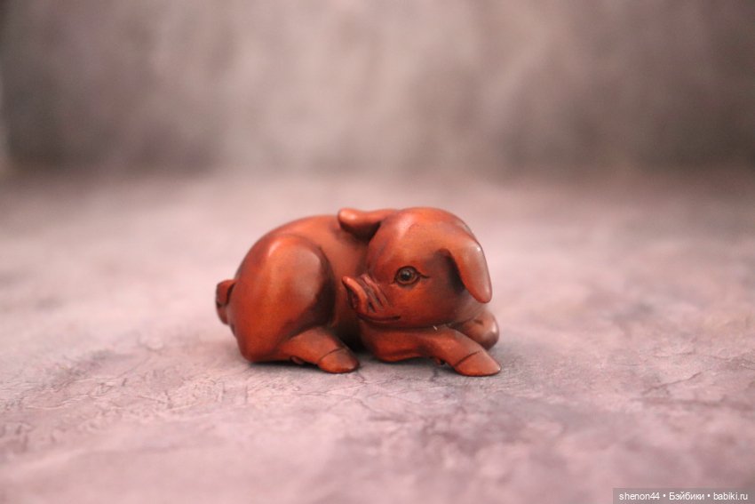 Нэцкэ "Свинья". Винтаж — Статуэтки (фото 3)