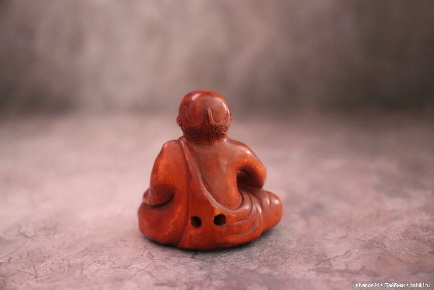 Нэцкэ "Чихающий" Самшит, резьба. Подписана автором (фото 4)