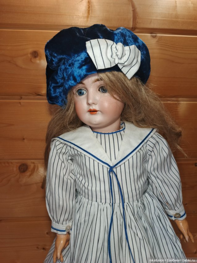 Костюм в морском стиле для винтажной или антикварной куклы, рост 60-65 см (фото 3)