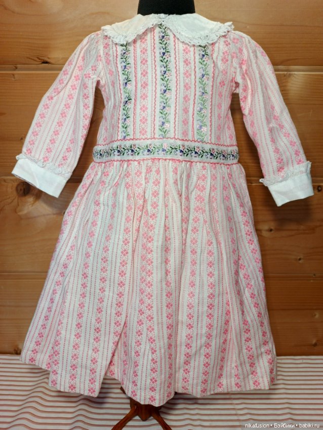 Платье на антикварную или винтажную куклу рост 60-68 см