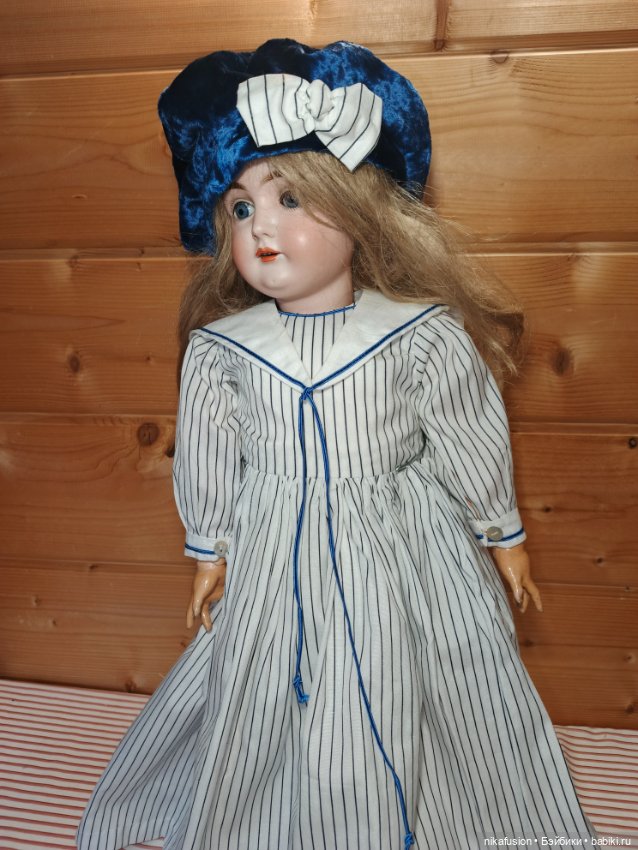 Костюм в морском стиле для винтажной или антикварной куклы, рост 60-65 см (фото 2)