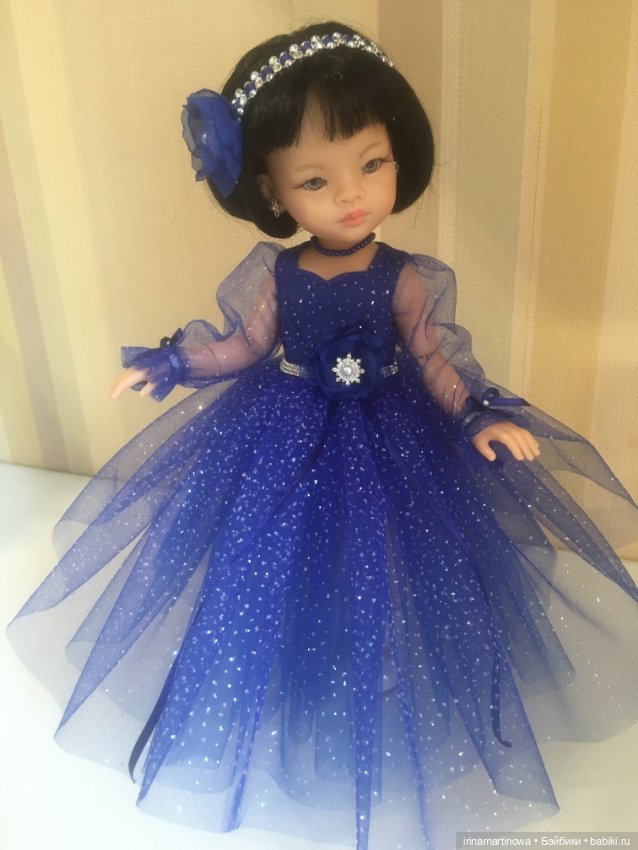 Paola Reina платье из синей сетки с глиттером (фото 8)