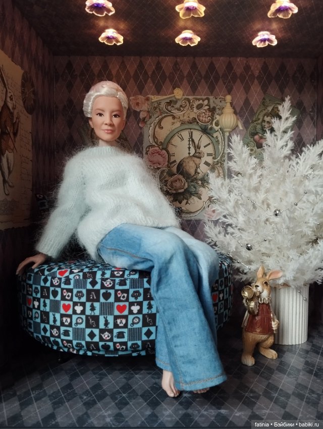 Пуф/софа "Alice forever" Синий на ножках 1:6 (фото 5)