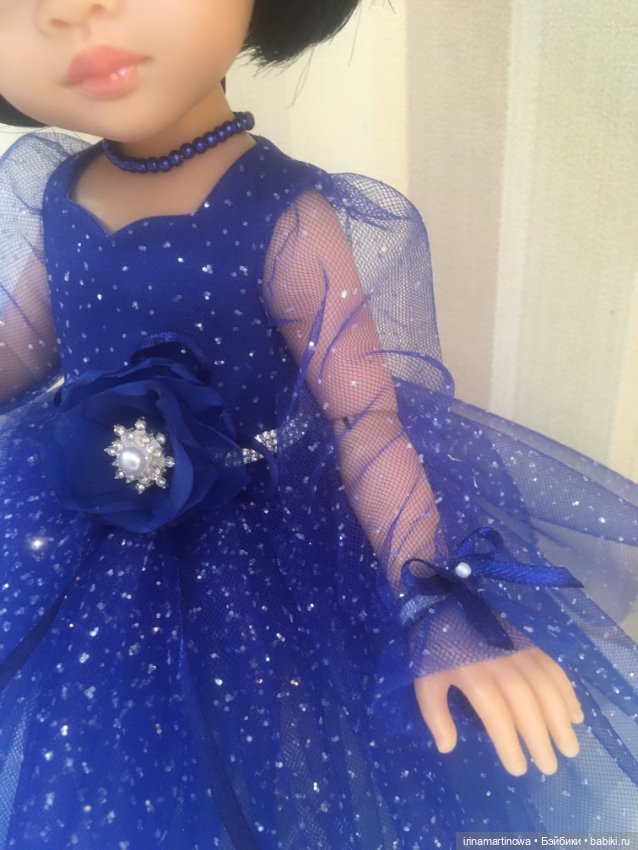 Paola Reina платье из синей сетки с глиттером (фото 6)