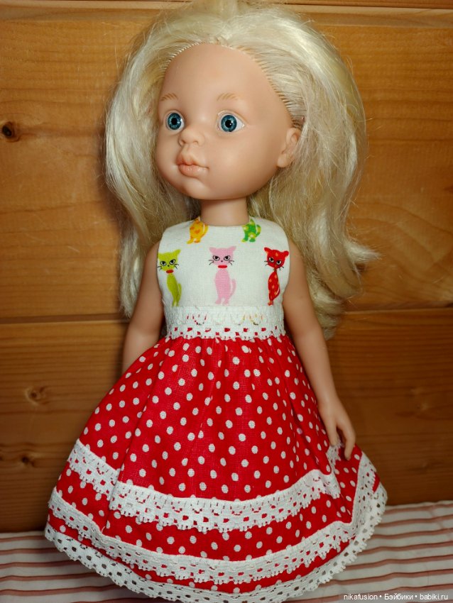 Платье с котиками на куклу Паоло Рейна (фото 2)