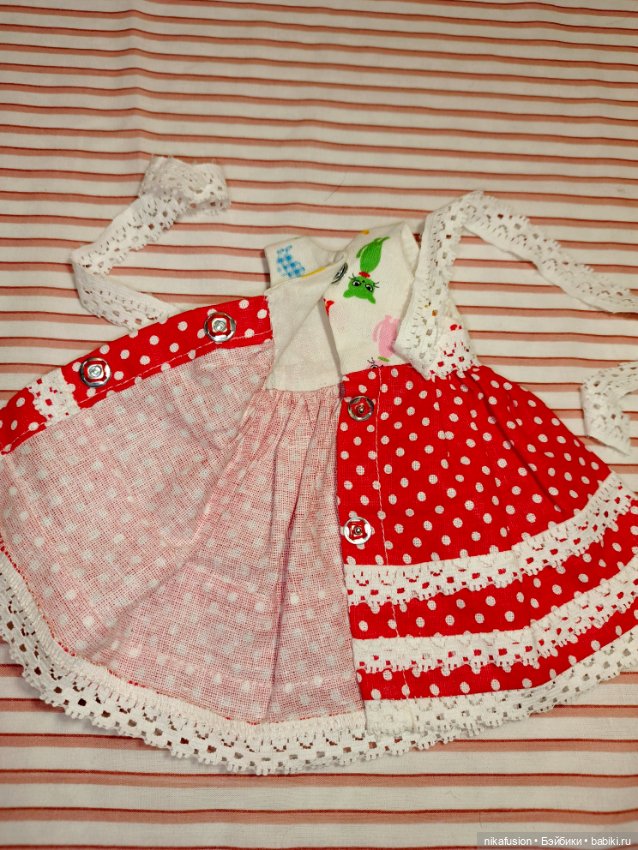 Платье с котиками на куклу Паоло Рейна (фото 7)