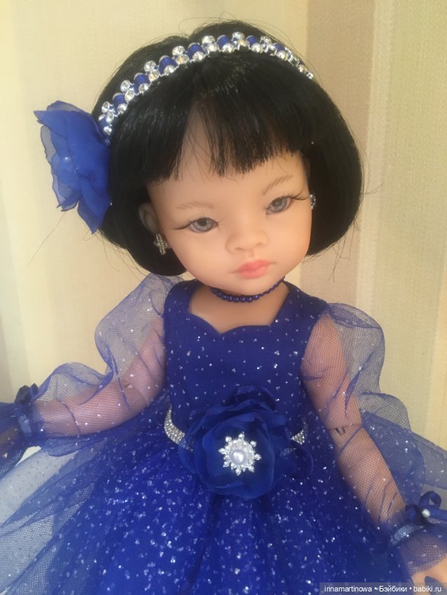 Paola Reina платье из синей сетки с глиттером (фото 5)