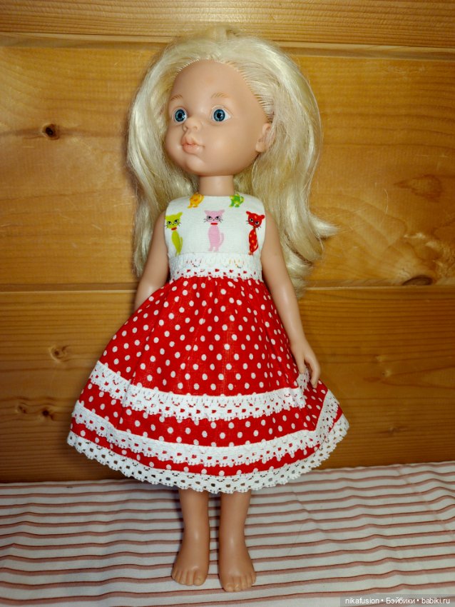 Платье с котиками на куклу Паоло Рейна (фото 4)