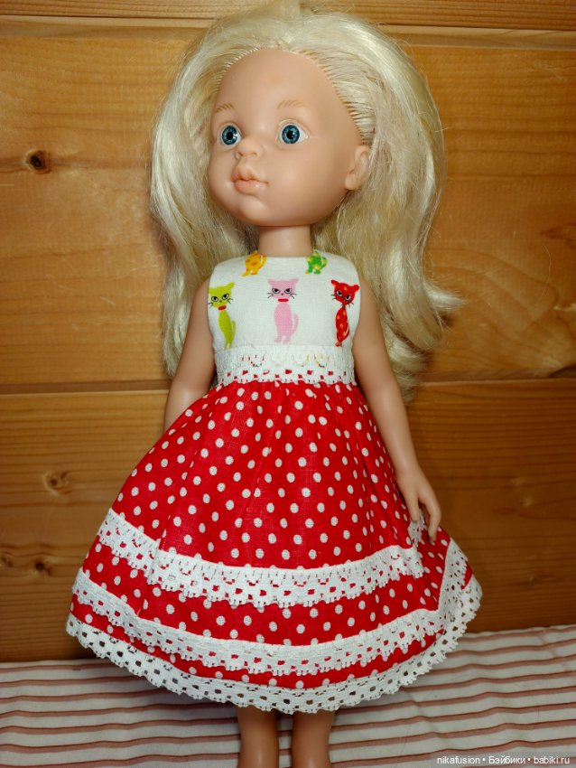 Платье с котиками на куклу Паоло Рейна (фото 3)