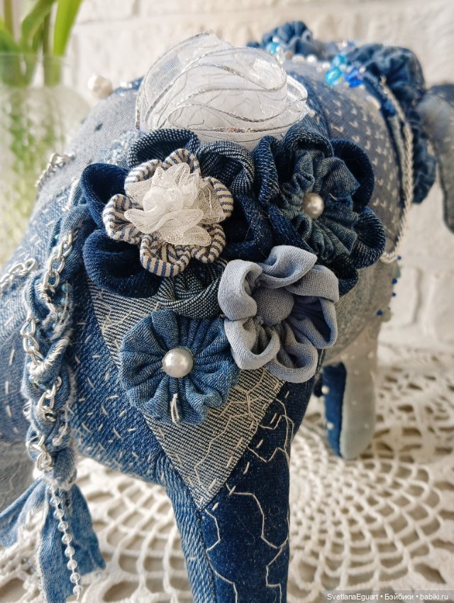 Джинсовый слон Альберт 🐘 — Авторские игрушки (фото 6)