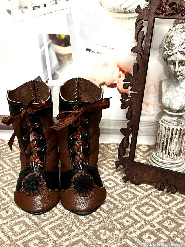Сапожки для антикварной куклы (фото 7)