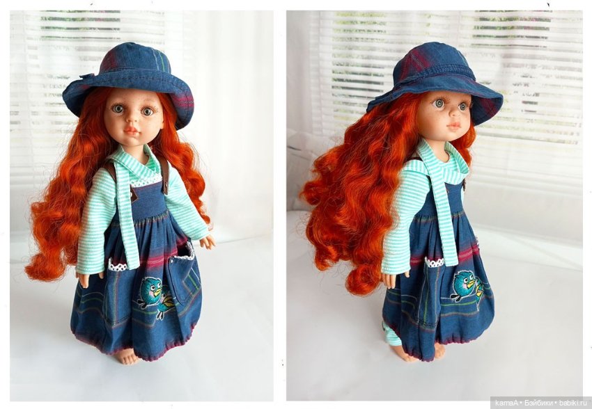 Джинсовый наряд для куклы Паола Рейна (лис и воробьи) (фото 4)