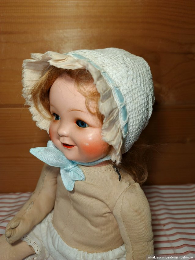 Чепчик на антикварную или винтажную куклу, реплику или Блайз (фото 5)