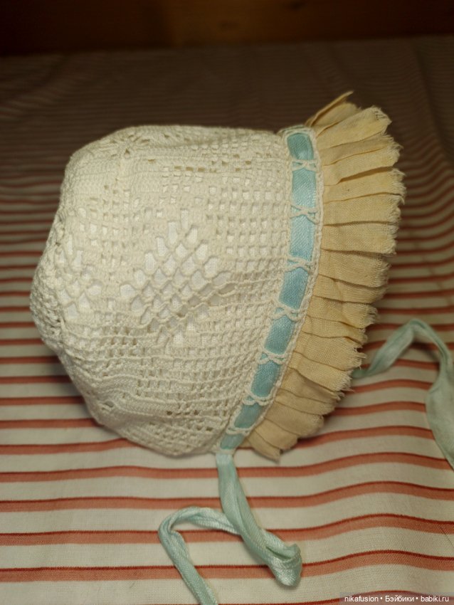 Чепчик на антикварную или винтажную куклу, реплику или Блайз (фото 10)