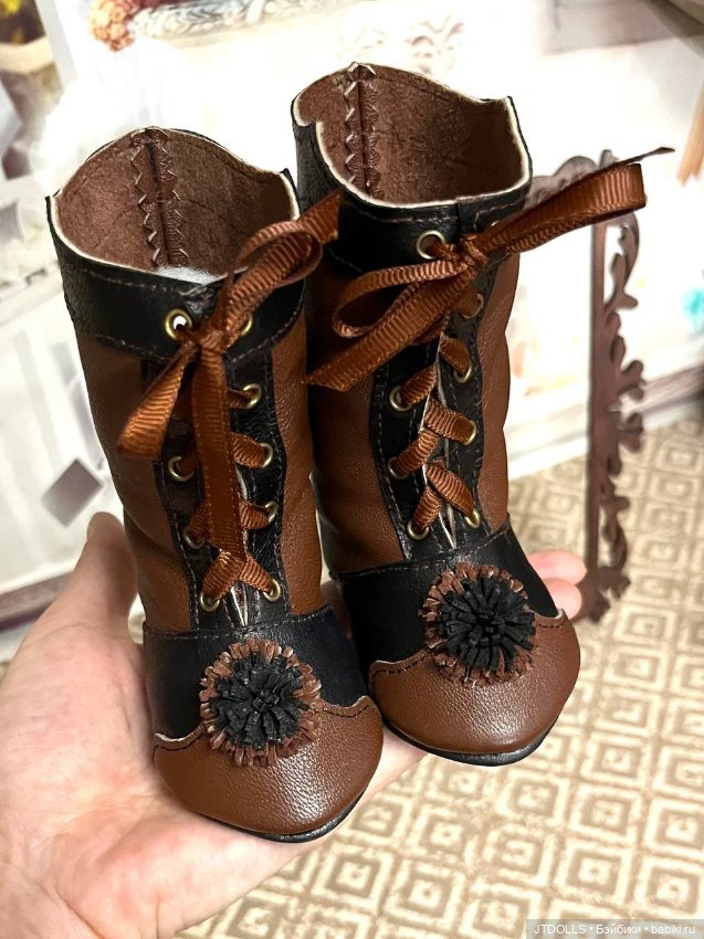 Сапожки для антикварной куклы (фото 6)