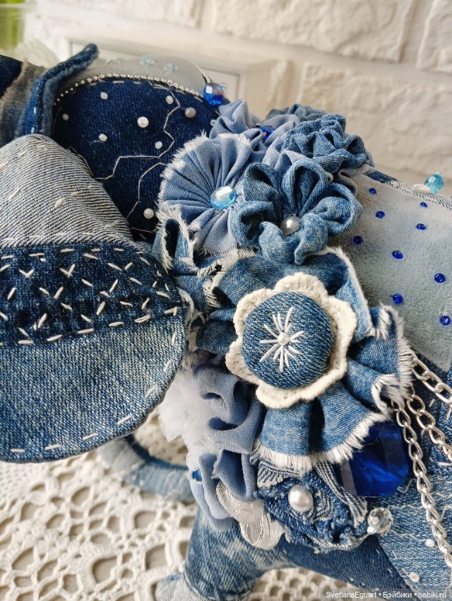 Джинсовый слон Альберт 🐘 — Авторские игрушки (фото 5)