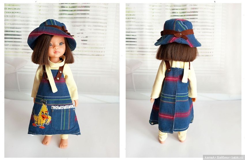 Джинсовый наряд для куклы Паола Рейна (гусь и цыпленок) (фото 4)