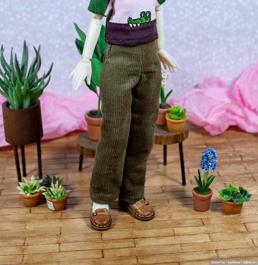 Вельветовые брюки для близнецов (blindbox Light and Shadow twins) (фото 4)