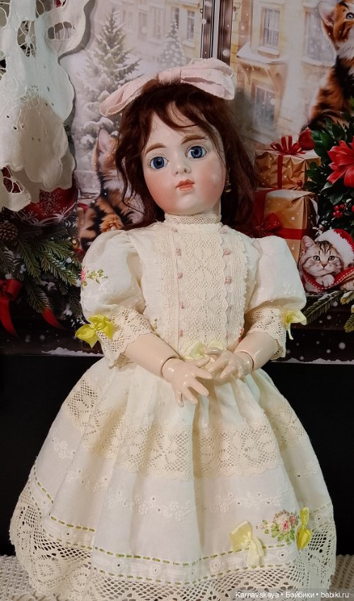 Платье для антикварных кукол и реплик на рост 45-50см (фото 7)