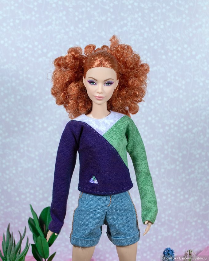 Бадлон "Колорблок 7" с вышивкой для барби (стандарт), бжд (фото 2)