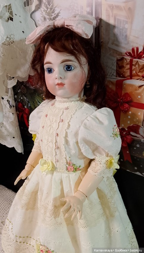 Платье для антикварных кукол и реплик на рост 45-50см (фото 4)