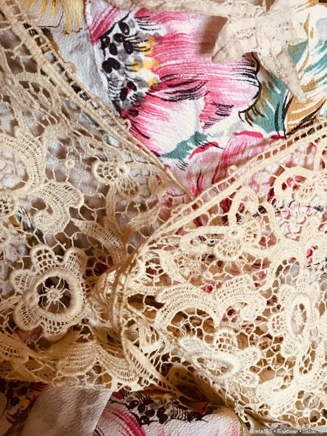 Антикварное кружево , сплетенное на коклюшках , до 1917 года