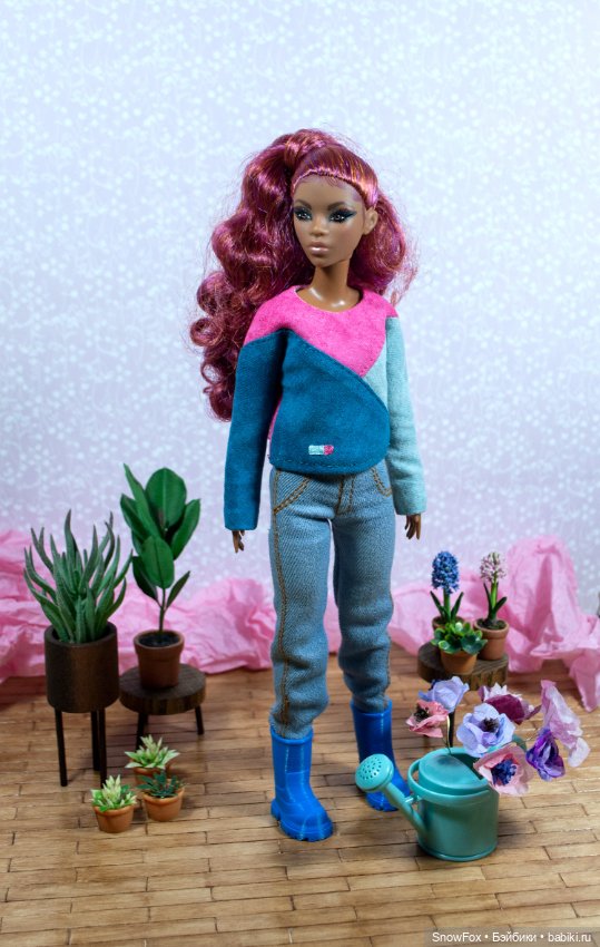 Бадлон "Колорблок 1" с вышивкой для барби (низкая), бжд (фото 3)