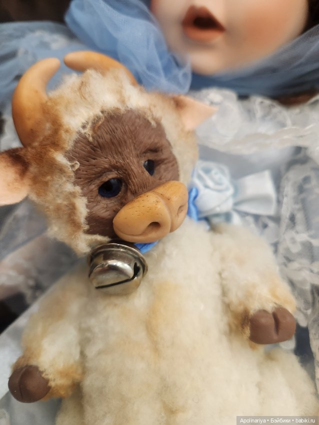 Лот Фарфоровая Немецкая кукла и авторский бычок (фото 6)