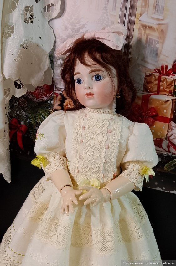 Платье для антикварных кукол и реплик на рост 45-50см (фото 2)