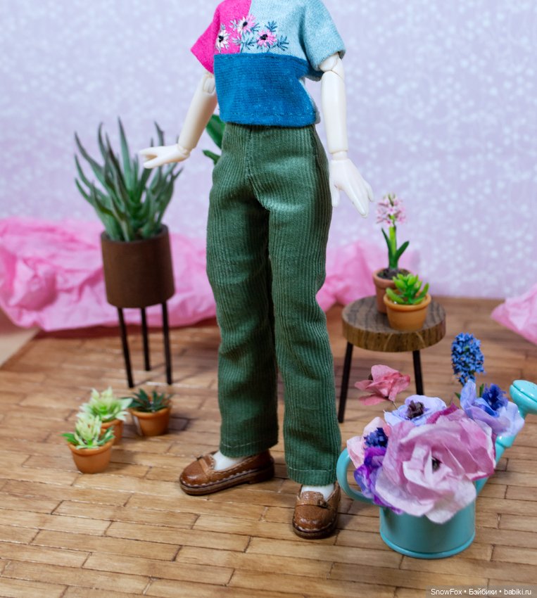 Вельветовые брюки для близнецов (blindbox Light and Shadow twins)