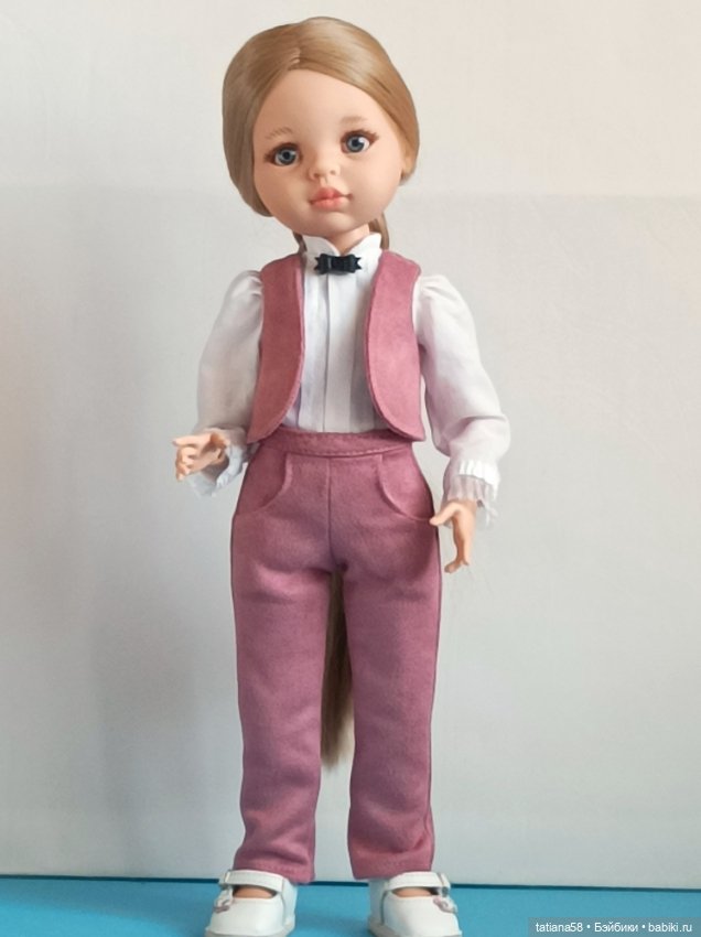 Брючный костюм из замши для куколки Паола Рэйна (фото 3)