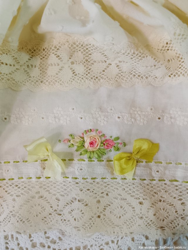 Платье для антикварных кукол и реплик на рост 45-50см