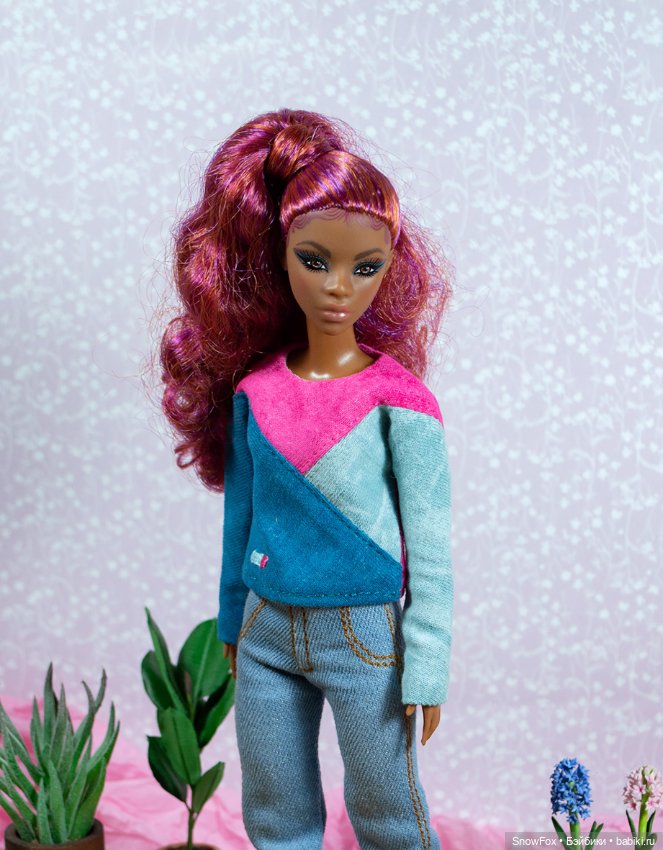 Бадлон "Колорблок 1" с вышивкой для барби (низкая), бжд (фото 2)