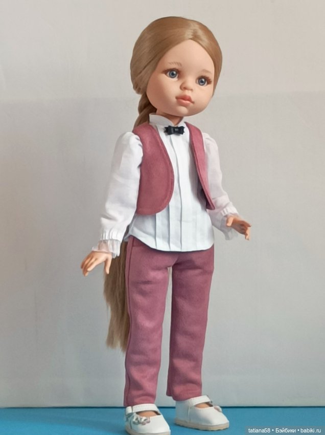 Брючный костюм из замши для куколки Паола Рэйна (фото 8)