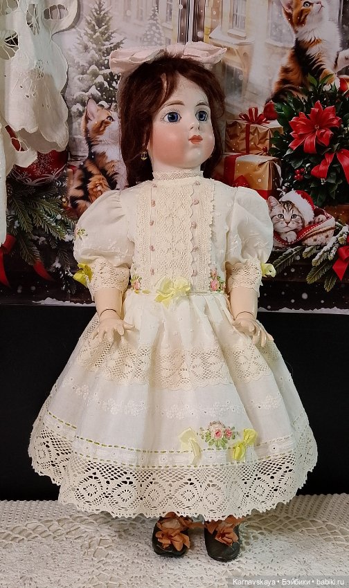 Платье для антикварных кукол и реплик на рост 45-50см (фото 3)