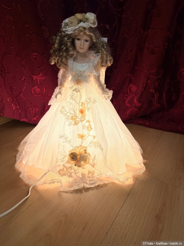 Фарфоровая кукла-лампа «Ангел» (Sophie) — Nanjing Int. Gifts, NRFB, винтаж (фото 6)