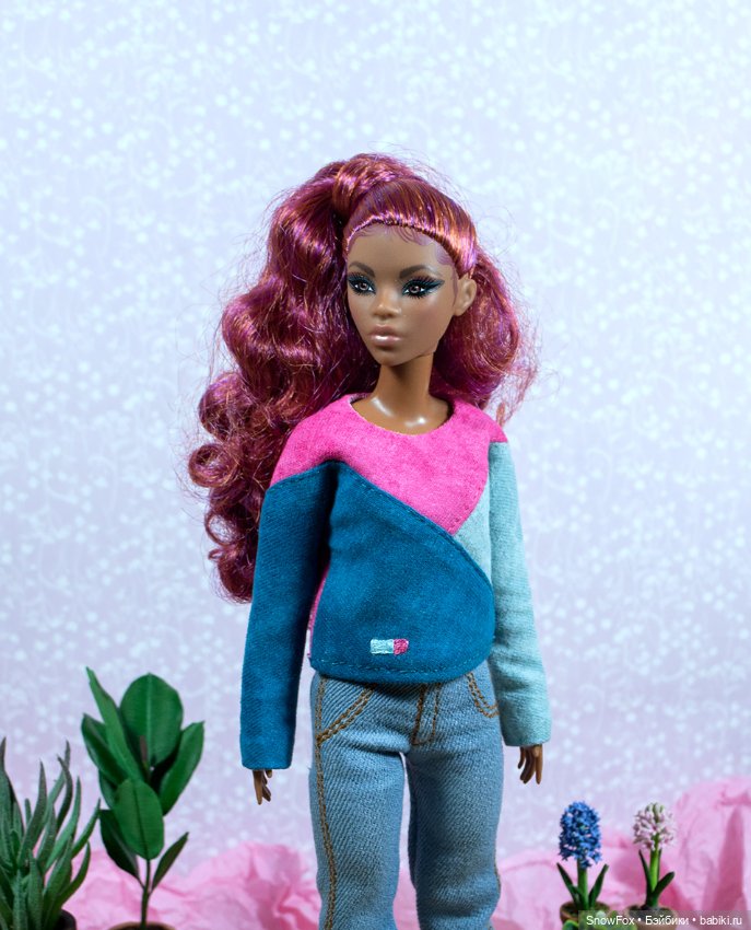 Бадлон "Колорблок 1" с вышивкой для барби (низкая), бжд (фото 4)