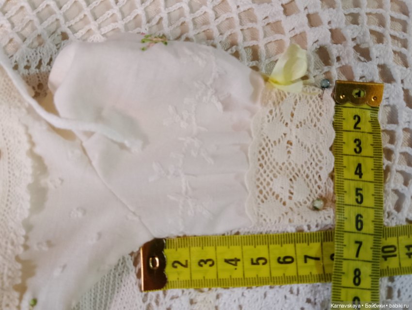 Платье для антикварных кукол и реплик на рост 45-50см