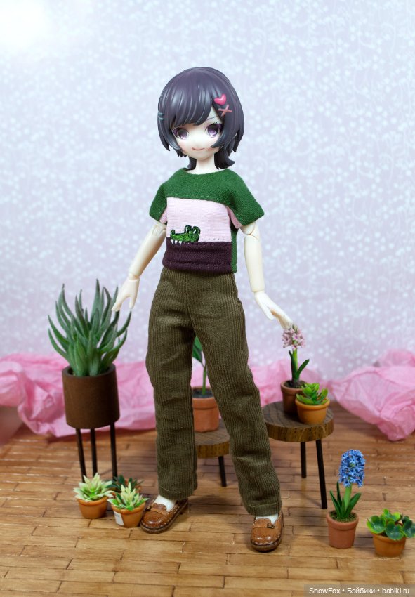 Вельветовые брюки для близнецов (blindbox Light and Shadow twins) (фото 2)