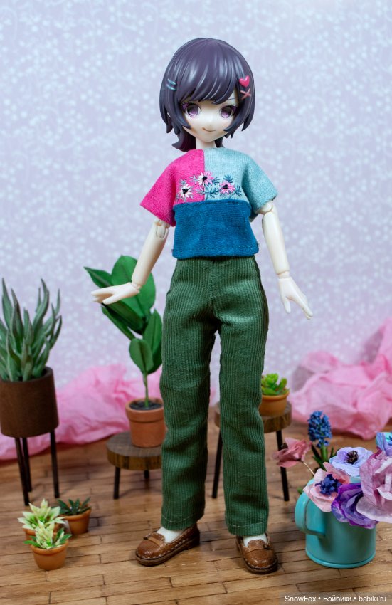 Вельветовые брюки для близнецов (blindbox Light and Shadow twins) (фото 4)