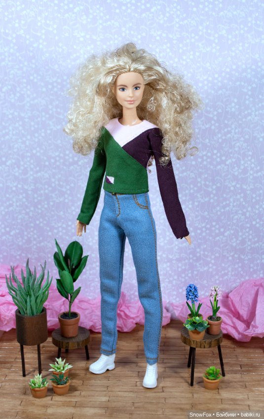 Бадлон "Колорблок 2" с вышивкой для барби (высокая), бжд (фото 3)