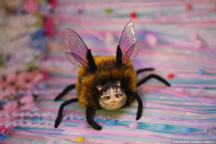 Пчёло-кото-паук — Авторские игрушки (фото 3)