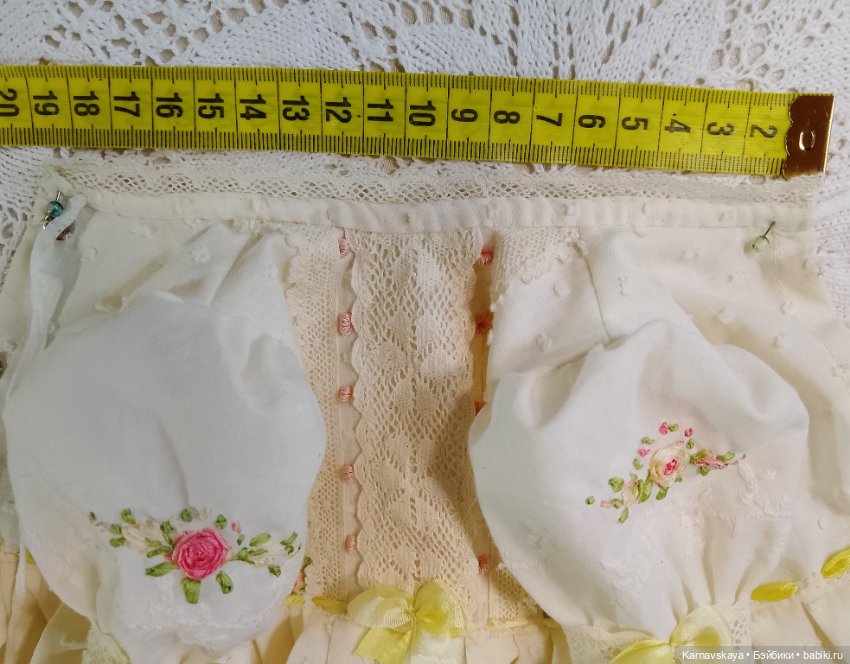 Платье для антикварных кукол и реплик на рост 45-50см